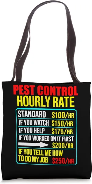 Funny men pest control exterminator exterminating job work Tote Bag