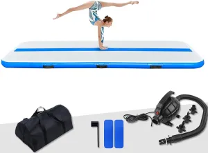 FunWater Inflatable Gymnastics Mat 10ft/13ft Air Track Tumbling Mat 4in Thick Gymnastic Mats for Kids with Electric Pump for Home Use/Training/Cheerleading/Gym/Yoga