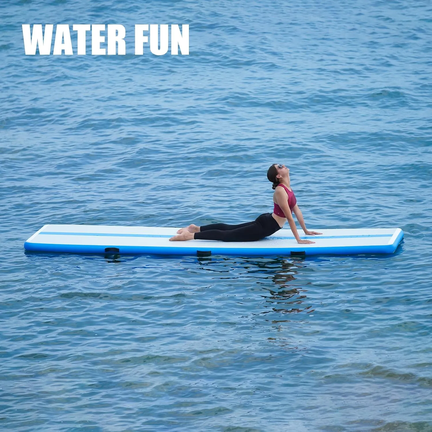 FunWater Inflatable Gymnastics Mat 10ft/13ft Air Track Tumbling Mat 4in Thick Gymnastic Mats for Kids with Electric Pump for Home Use/Training/Cheerleading/Gym/Yoga