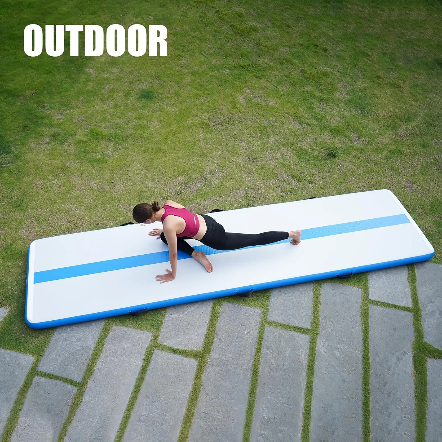 FunWater Inflatable Gymnastics Mat 10ft/13ft Air Track Tumbling Mat 4in Thick Gymnastic Mats for Kids with Electric Pump for Home Use/Training/Cheerleading/Gym/Yoga