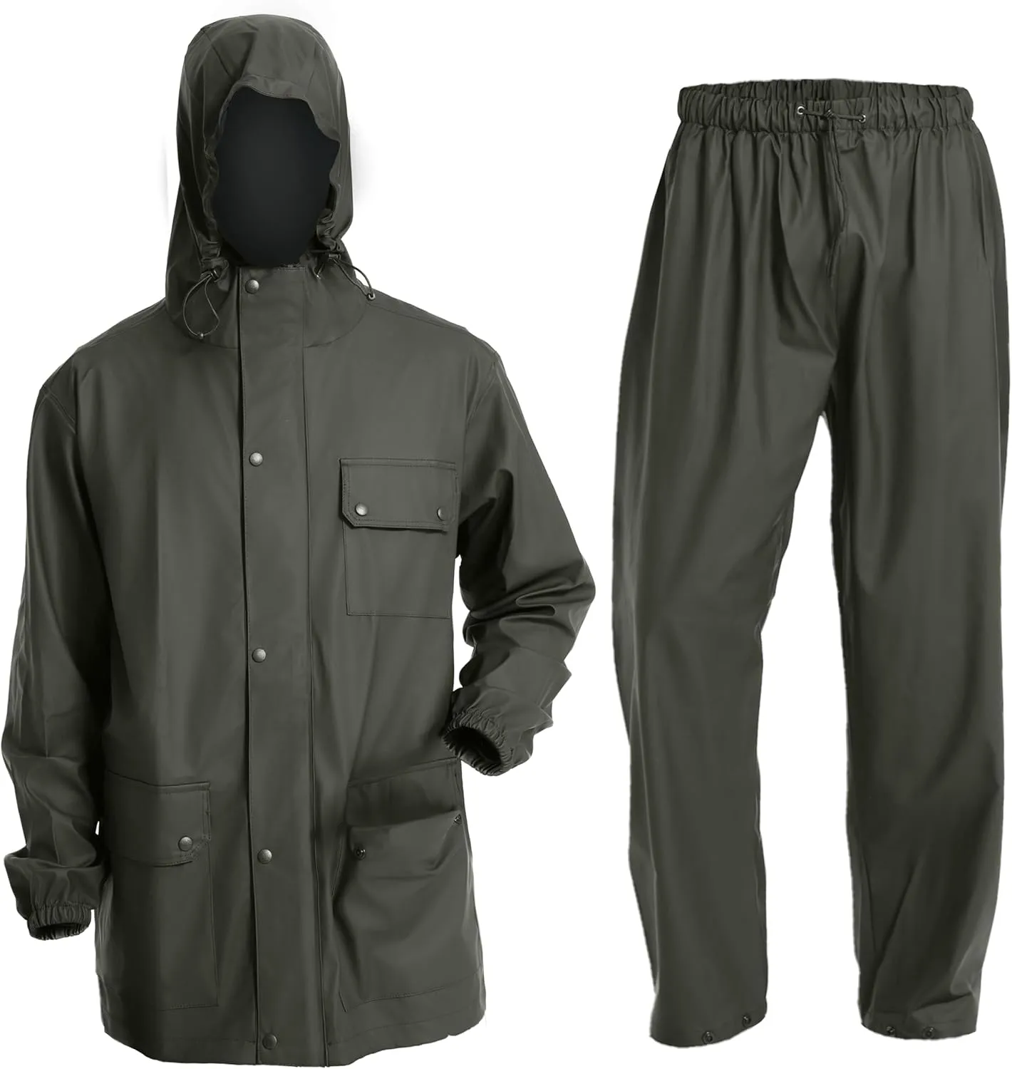 FWG 2 Pieces Waterproof Rain Suit & Multi-Pocket Lightweight and Durable & Unisex &Ideal for Outdoor Fishing