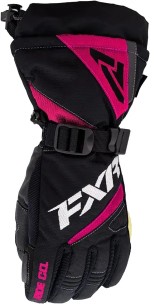 FXR Child Helix Race Glove (Black/Fuchsia - Large)