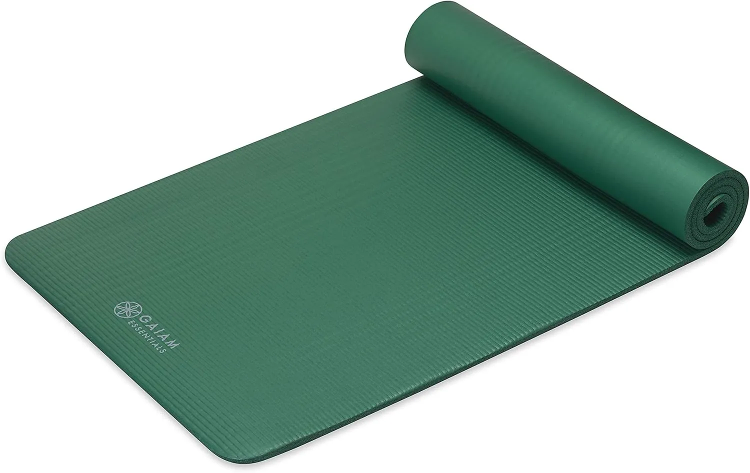 Gaiam Essentials Thick Yoga Mat Fitness & Exercise Mat with Easy-Cinch Yoga Mat Carrier Strap, 72"L x 24"W x 2/5 Inch Thick