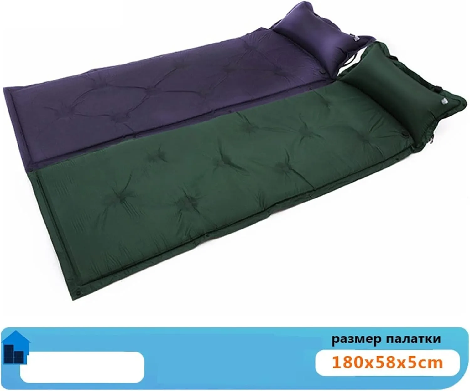 GaRcan Camping Tent Sleeping Mat Automatically Inflatable Cushion Pad Single Air Mattress Pop Up Tent (Blue 919)