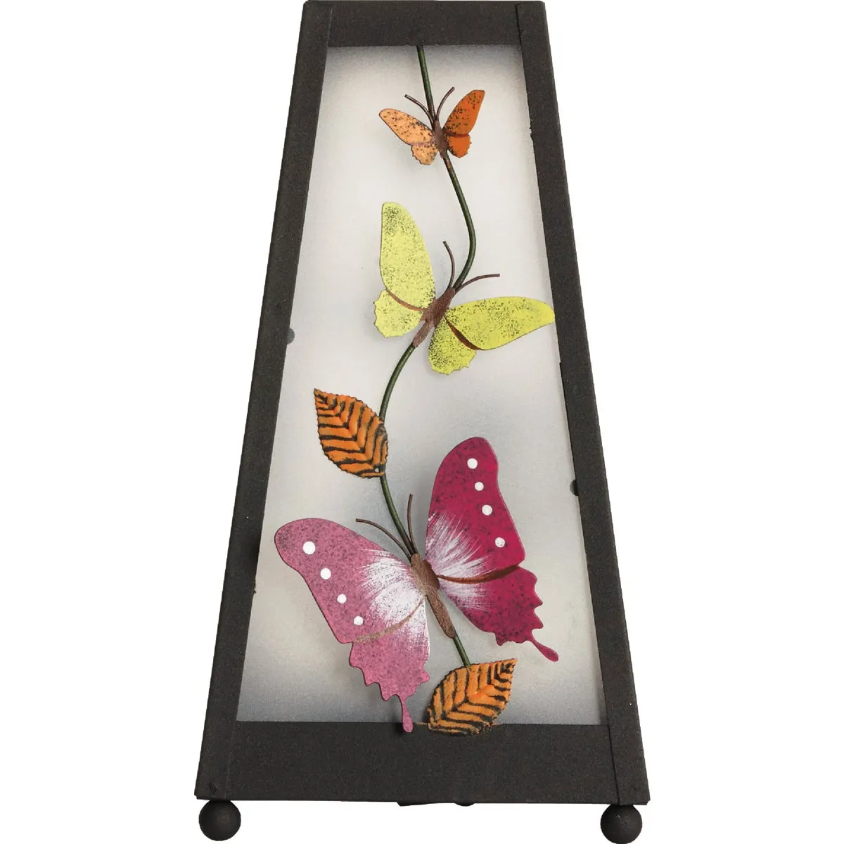 Garden Meadow 11 In. H. x 6 In. Dia. Metal LED Solar Lantern