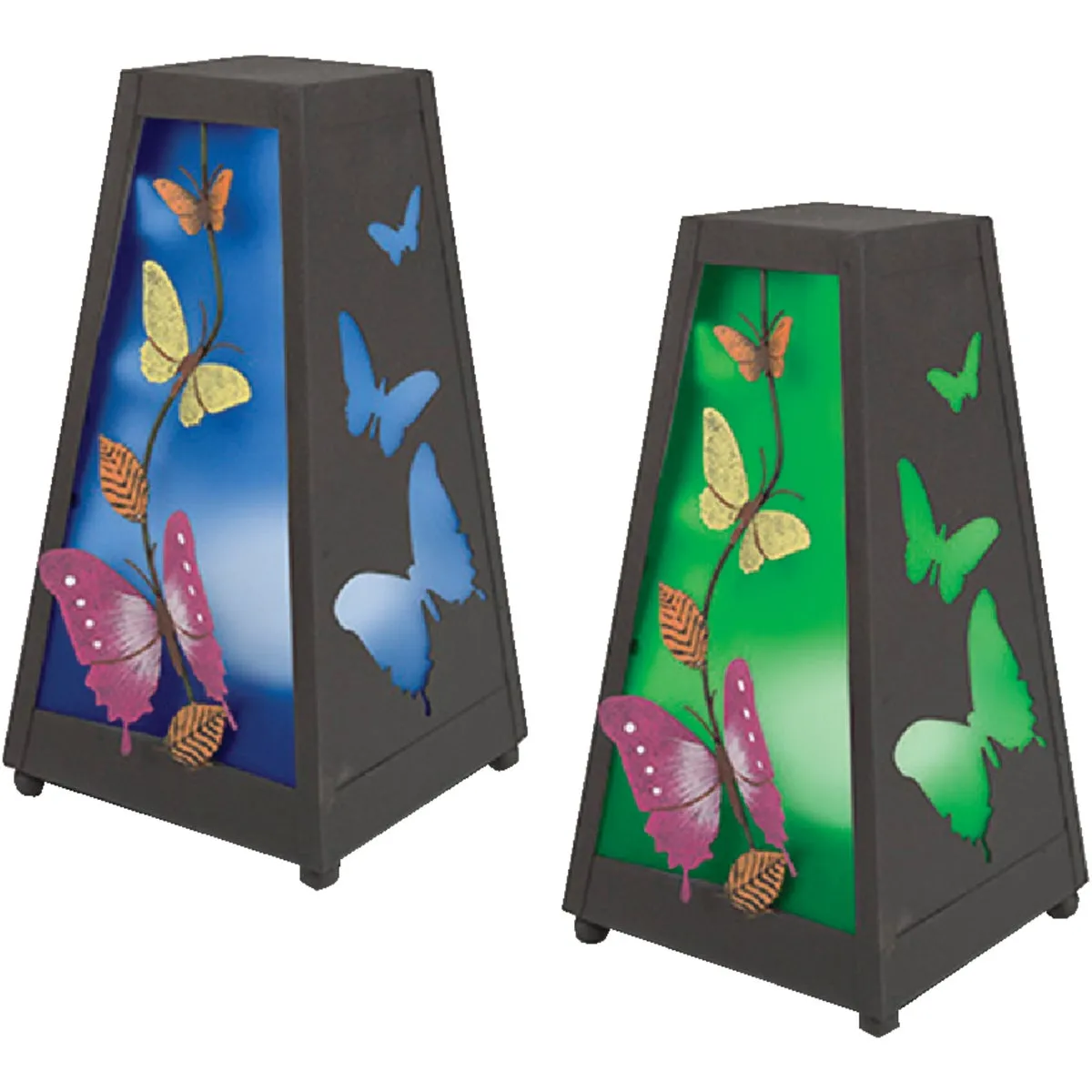 Garden Meadow 11 In. H. x 6 In. Dia. Metal LED Solar Lantern