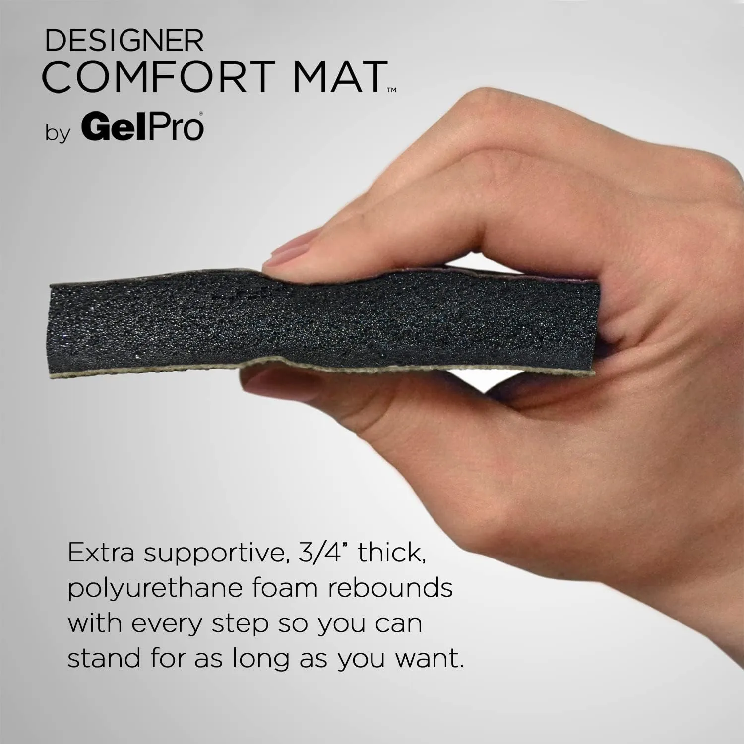 GelPro NewLife Designer Comfort Ergo-Foam Anti-Fatigue Kitchen Floor Mat, 20" x 72", Grasscloth Khaki