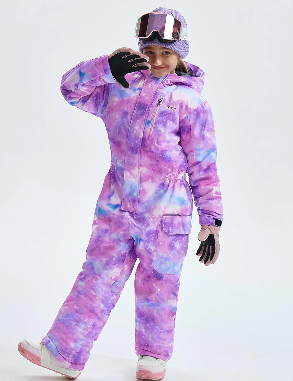 GEMYSE Kids One Pieces Ski Suits Jumpsuits Boys Girls' Winter Outdoor Snowboarding Waterproof Snowsuits