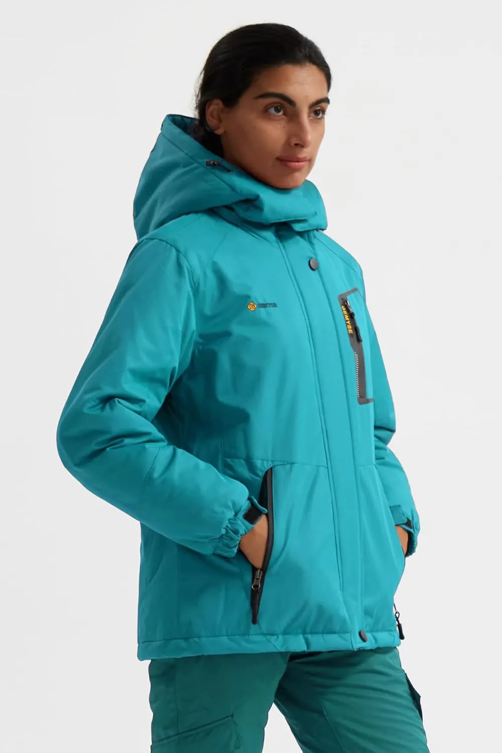 GEMYSE Women's Mountain Waterproof Ski Snow Jacket Rain Winter Jacket Coat Hooded Windproof Parka