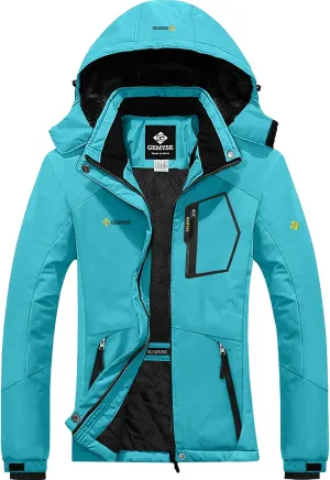 GEMYSE Women's Mountain Waterproof Ski Snow Jacket Rain Winter Jacket Coat Hooded Windproof Parka