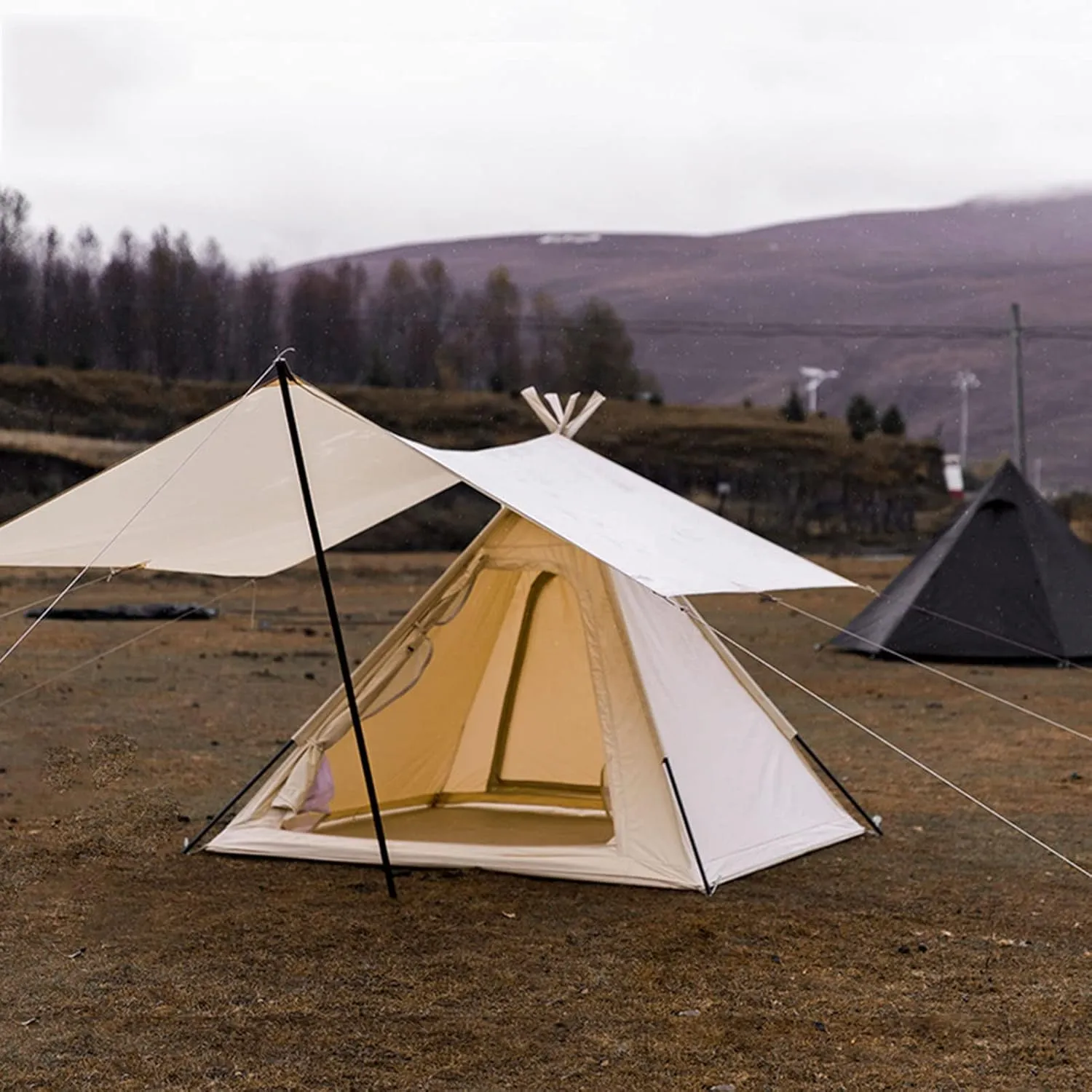 GeRRiT Outdoor Camping Nissan Tent with Canopy Automatic Tent 3-4 Person Camping Tent,Easy Instant Setup Protable Backpacking for Sun Shelter,Travelling,Hiking