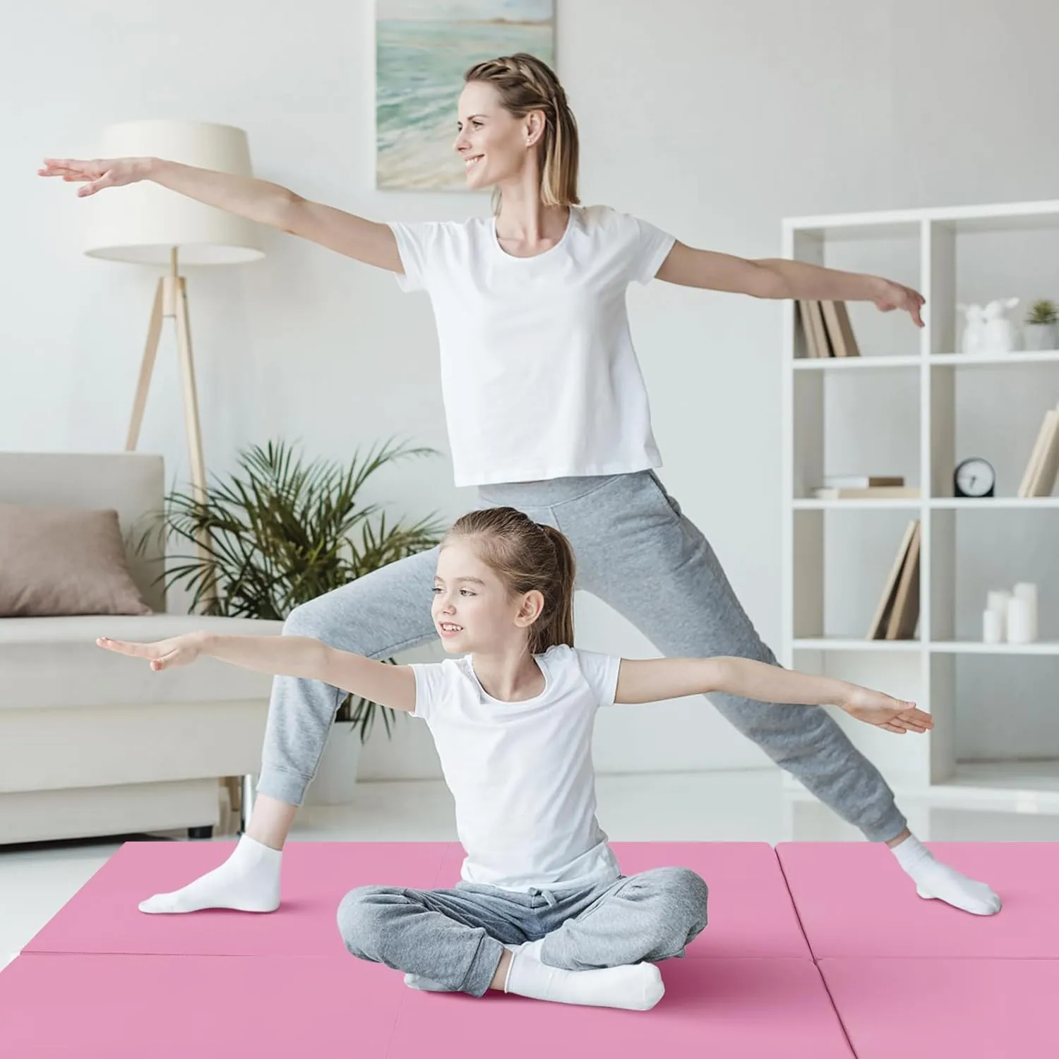 Giantex 6'x 2' Gymnastics Mat, 2" Thick Folding Tumbling Mat with Hook and Loop Fastener, Foldable Gym Mat with Carrying Handles, Cheer Mats for Kids Adults Home Exercise Aerobics Fitness