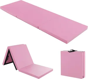 Giantex 6'x 2' Gymnastics Mat, 2" Thick Folding Tumbling Mat with Hook and Loop Fastener, Foldable Gym Mat with Carrying Handles, Cheer Mats for Kids Adults Home Exercise Aerobics Fitness