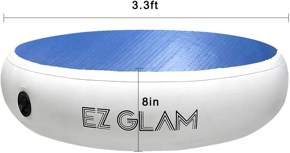 GLANT Air Mat Tumble Track AirSpot - Gymnastics Training Springboard - Round Inflatable Springboard