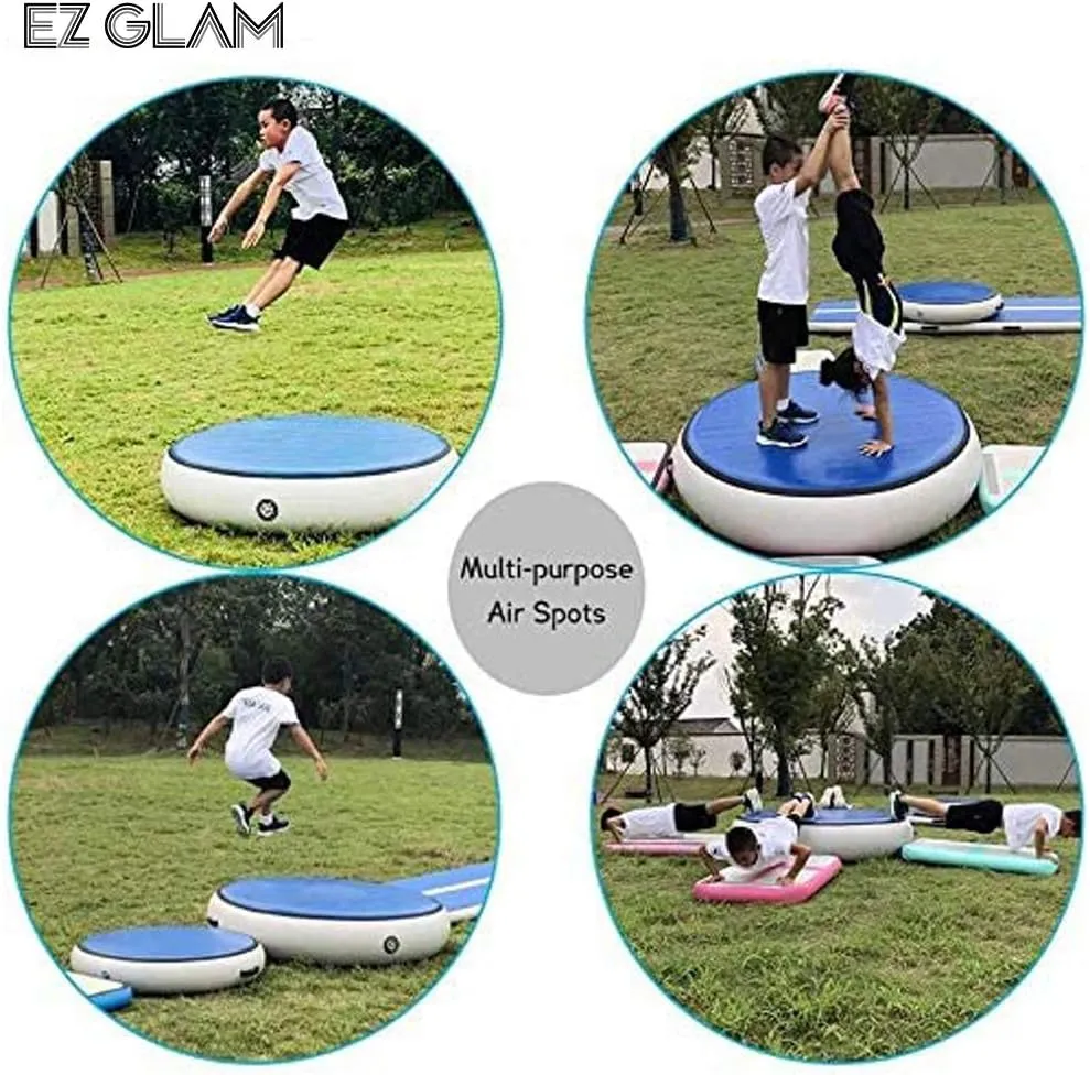 GLANT Air Mat Tumble Track AirSpot - Gymnastics Training Springboard - Round Inflatable Springboard