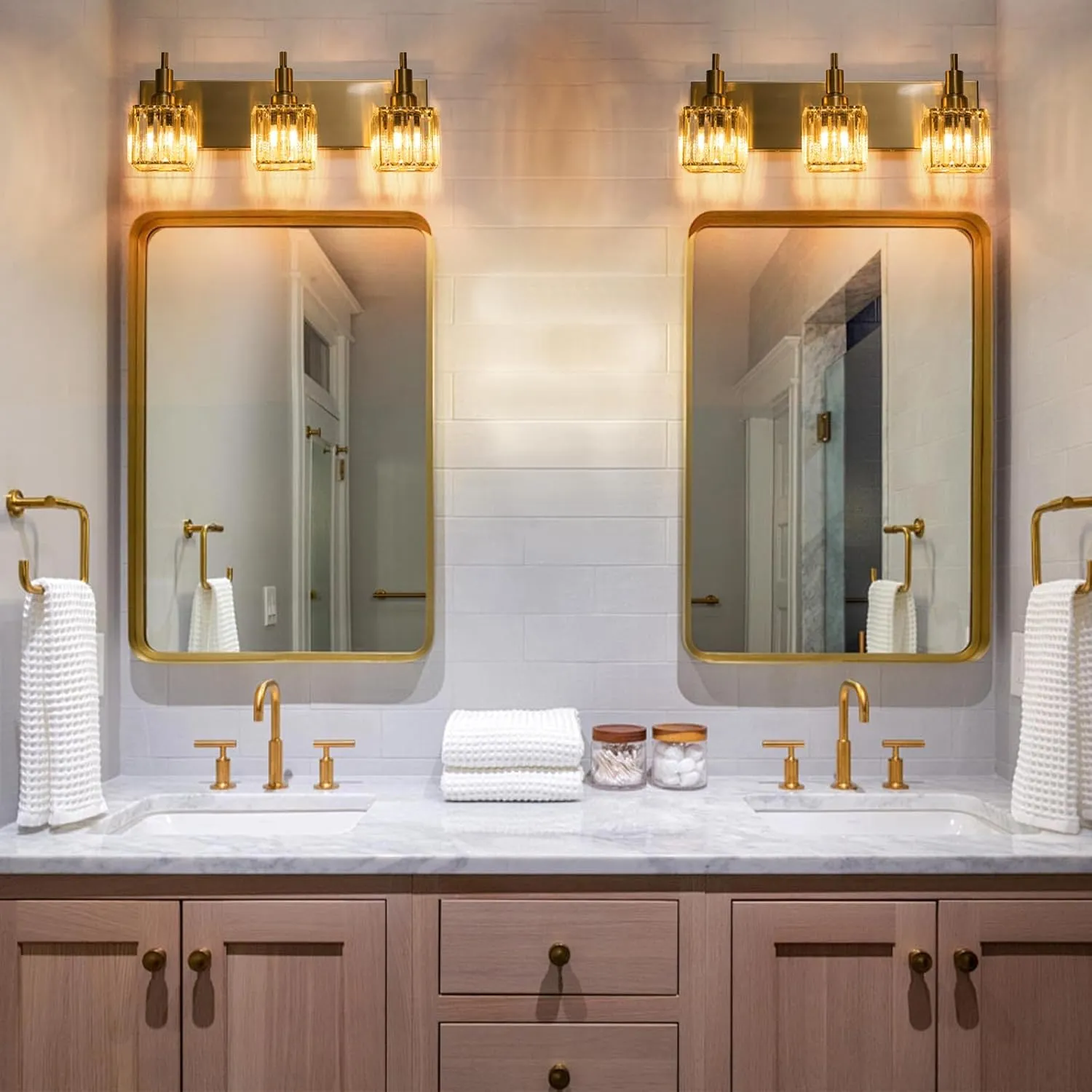 Gold Bathroom Vanity Lights - 3 Lights Crystal Bathroom Lighting Fixtures Over Mirror Modern Gold Crystal Wall Light