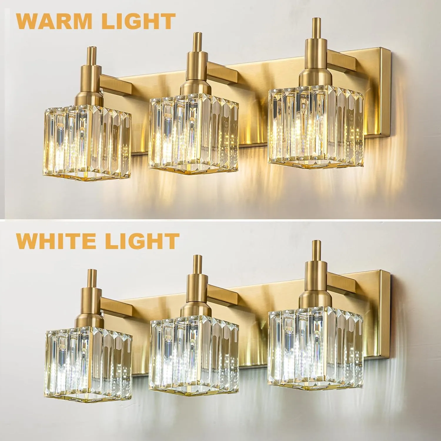 Gold Bathroom Vanity Lights - 3 Lights Crystal Bathroom Lighting Fixtures Over Mirror Modern Gold Crystal Wall Light