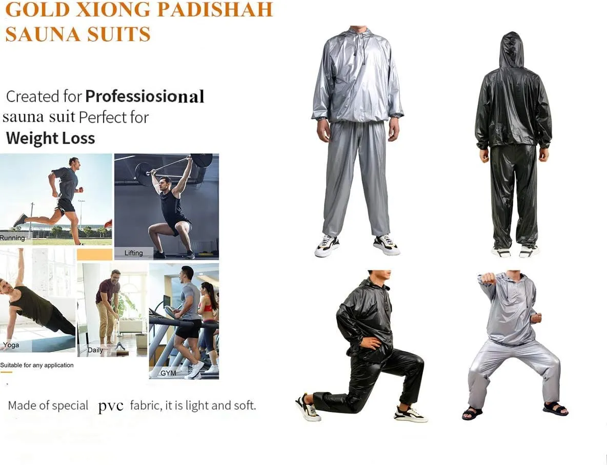 Gold Xiong Padishah Heavy Duty Sauna Suit - Exercise Sweat Suit for Gym Workout - Jacket and Pants for Women Men