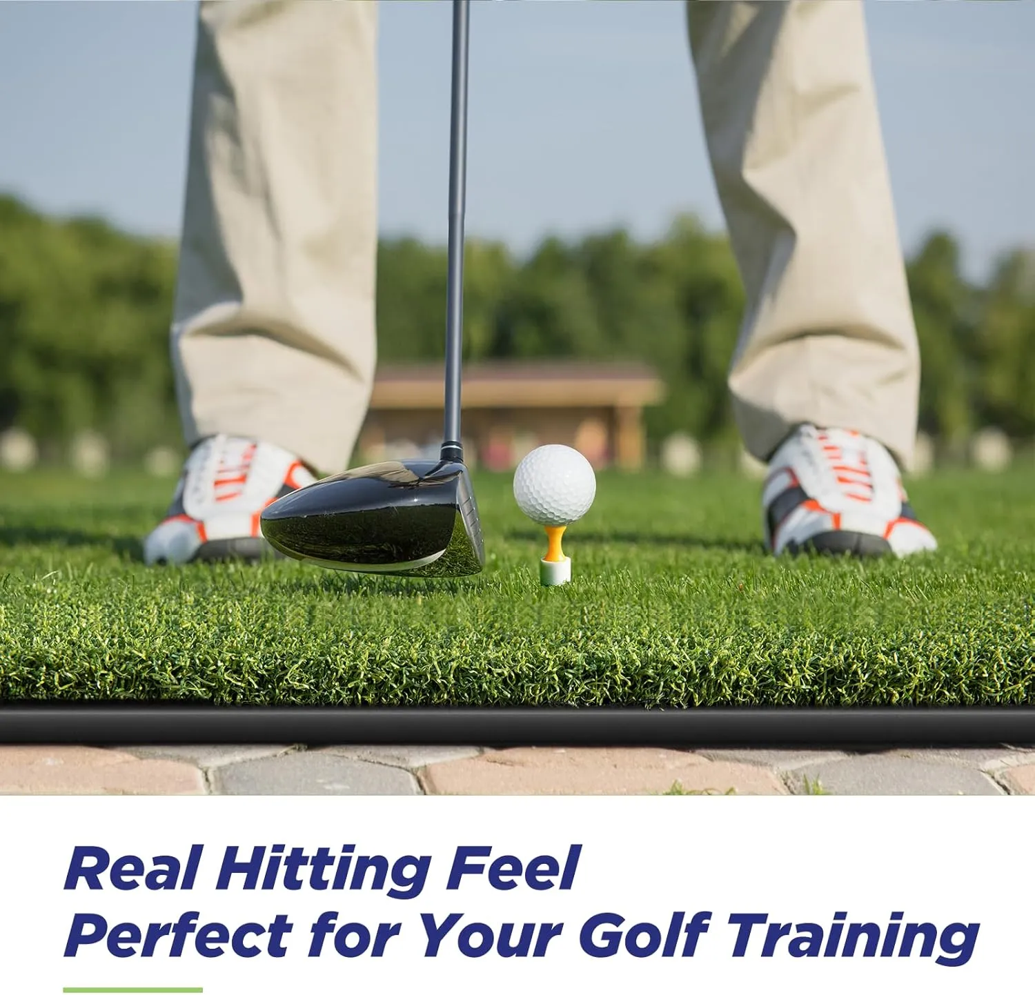 Golf Mat, 5x4ft/5x5ft Dense Elite Golf Hitting Mats Practice with 10 Balls, 9 Tees, Heavy Duty Artificial Hitting Training Matt for Backyard Driving Chipping Indoor Outdoor Simulators