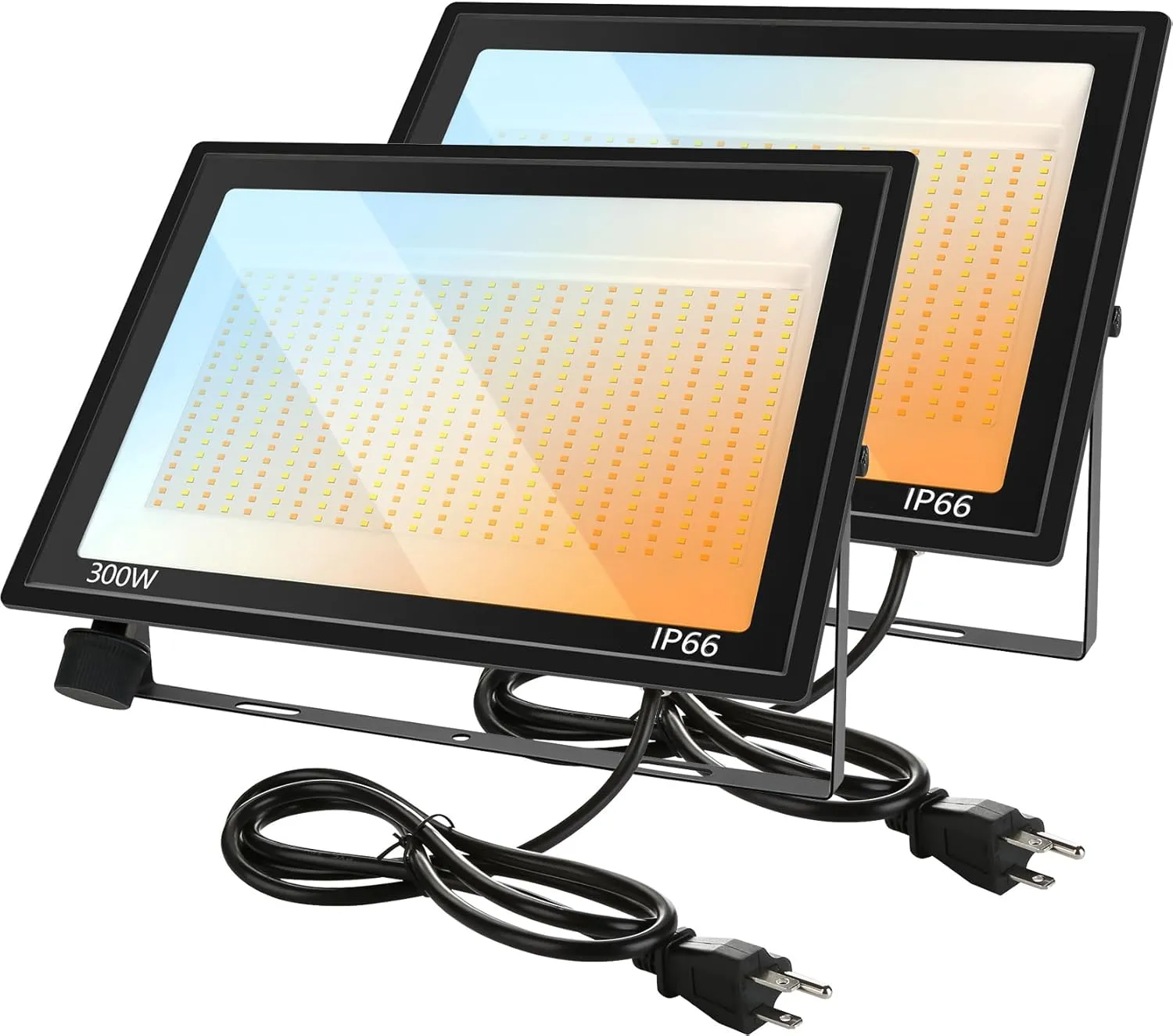 'Gopretty 300W LED FloodLights, 36000LM Dimmable, 3 Colors Selectable (3000K 4500K 6000K), IP66 Waterproof, Outdoor Security Flood Light for Garden, Stadium, Field (2 Pack)