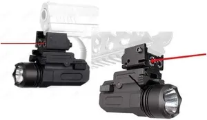 GOTICAL- Best Combination 2 in 1 Flashlight and Red Laser Sight Compact with 20 mm Picatinny Rail Mount for Hand Gun Accessories Rifles Used in Hunting