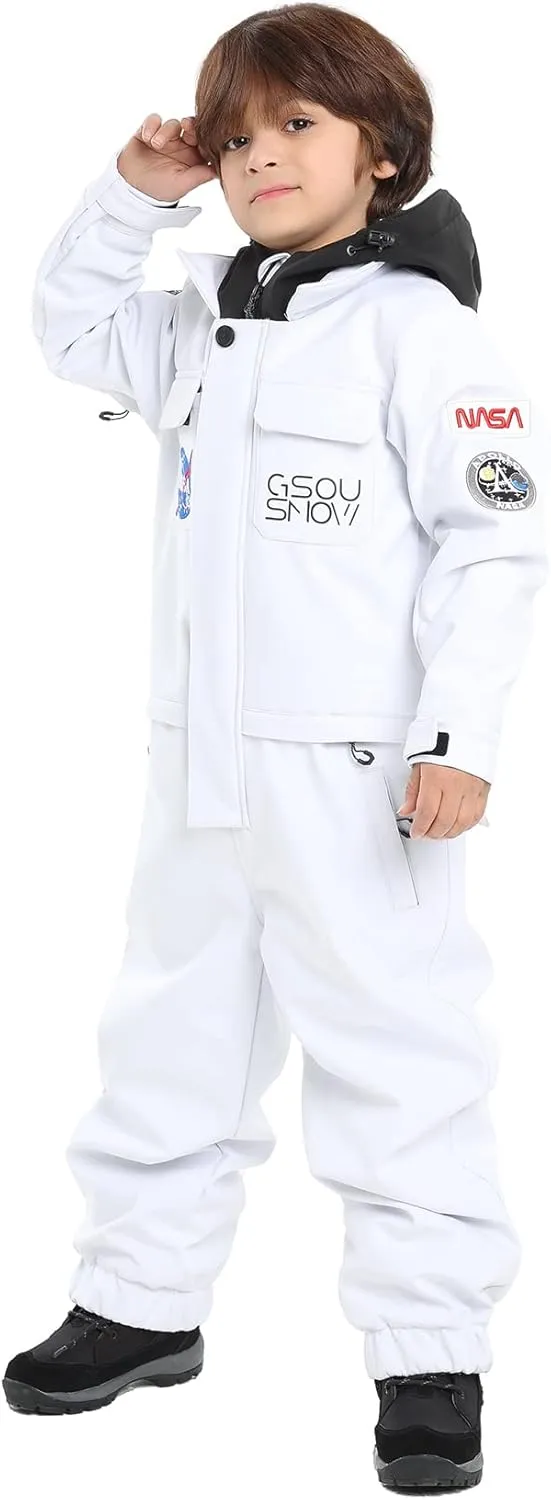 GSOU SNOW Ski Suit Kids Snowsuit One Piece Boys Girls Snowboard Suit Ski Jumpsuits Coveralls Waterproof Windproof