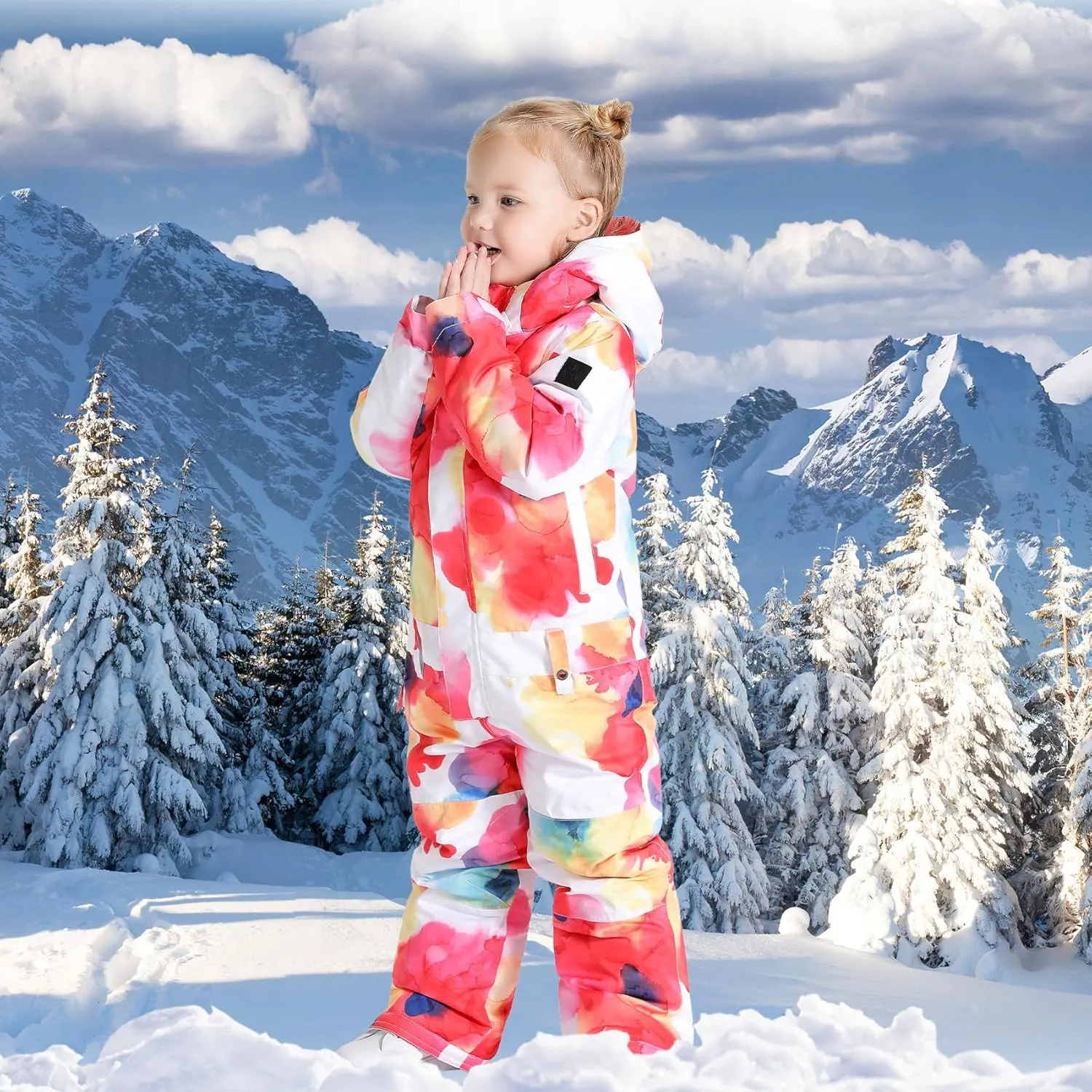 GSOU SNOW Ski Suit Kids Snowsuit One Piece Boys Girls Snowboard Suit Ski Jumpsuits Coveralls Waterproof Windproof