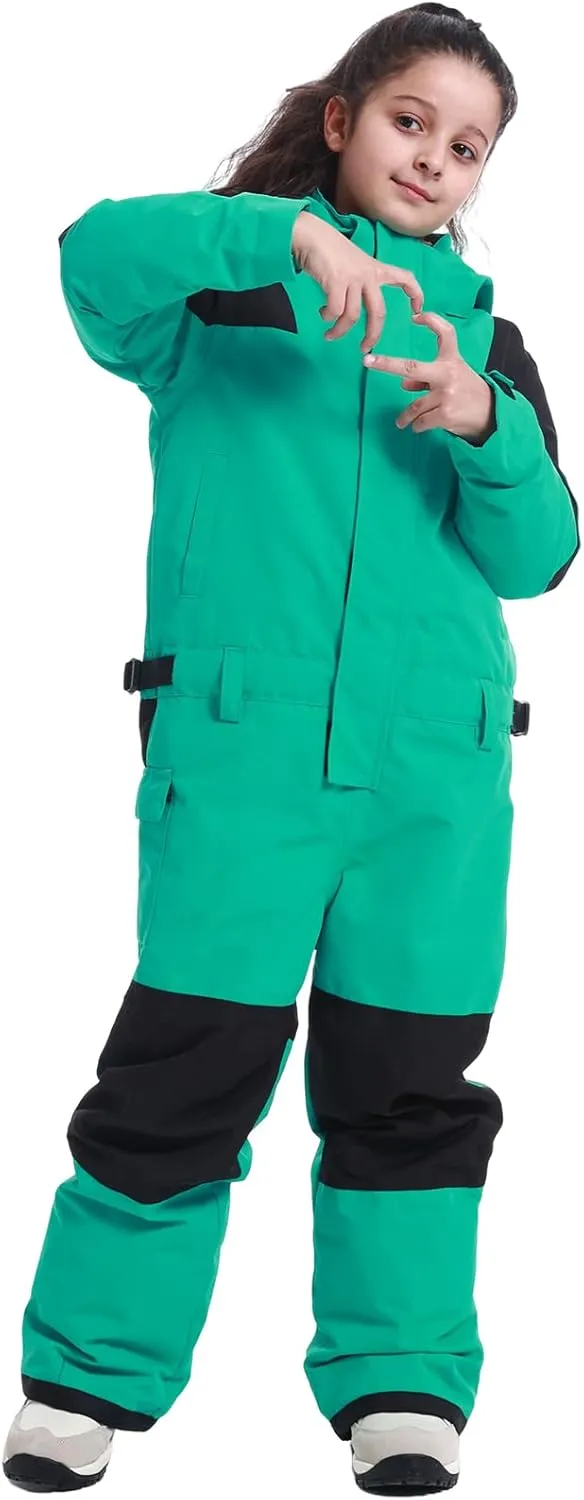 GSOU SNOW Ski Suit Kids Snowsuit One Piece Boys Girls Snowboard Suit Ski Jumpsuits Coveralls Waterproof Windproof