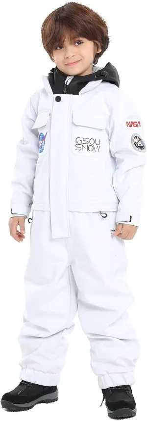 GSOU SNOW Ski Suit Kids Snowsuit One Piece Boys Girls Snowboard Suit Ski Jumpsuits Coveralls Waterproof Windproof