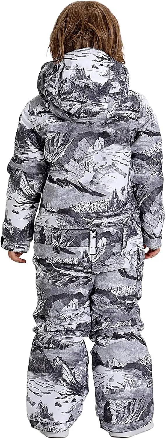 GSOU SNOW Ski Suit Kids Snowsuit One Piece Boys Girls Snowboard Suit Ski Jumpsuits Coveralls Waterproof Windproof