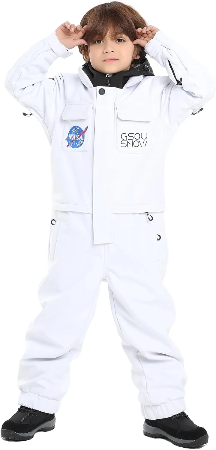 GSOU SNOW Ski Suit Kids Snowsuit One Piece Boys Girls Snowboard Suit Ski Jumpsuits Coveralls Waterproof Windproof