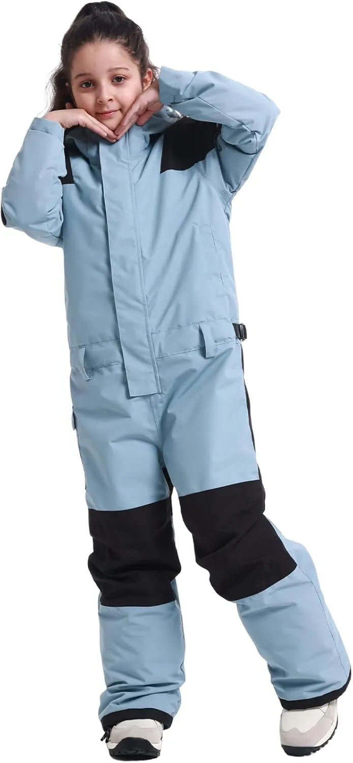 GSOU SNOW Ski Suit Kids Snowsuit One Piece Boys Girls Snowboard Suit Ski Jumpsuits Coveralls Waterproof Windproof
