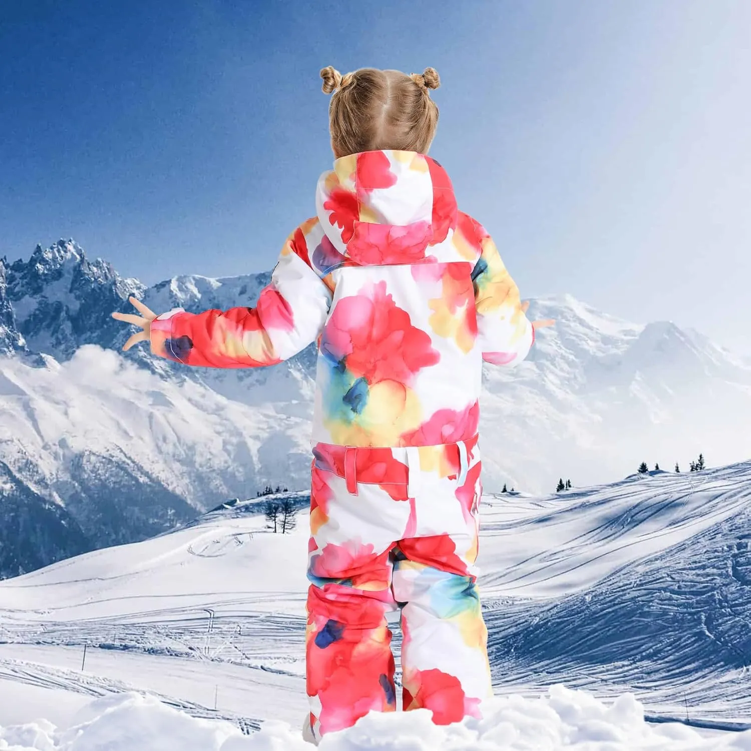 GSOU SNOW Ski Suit Kids Snowsuit One Piece Boys Girls Snowboard Suit Ski Jumpsuits Coveralls Waterproof Windproof