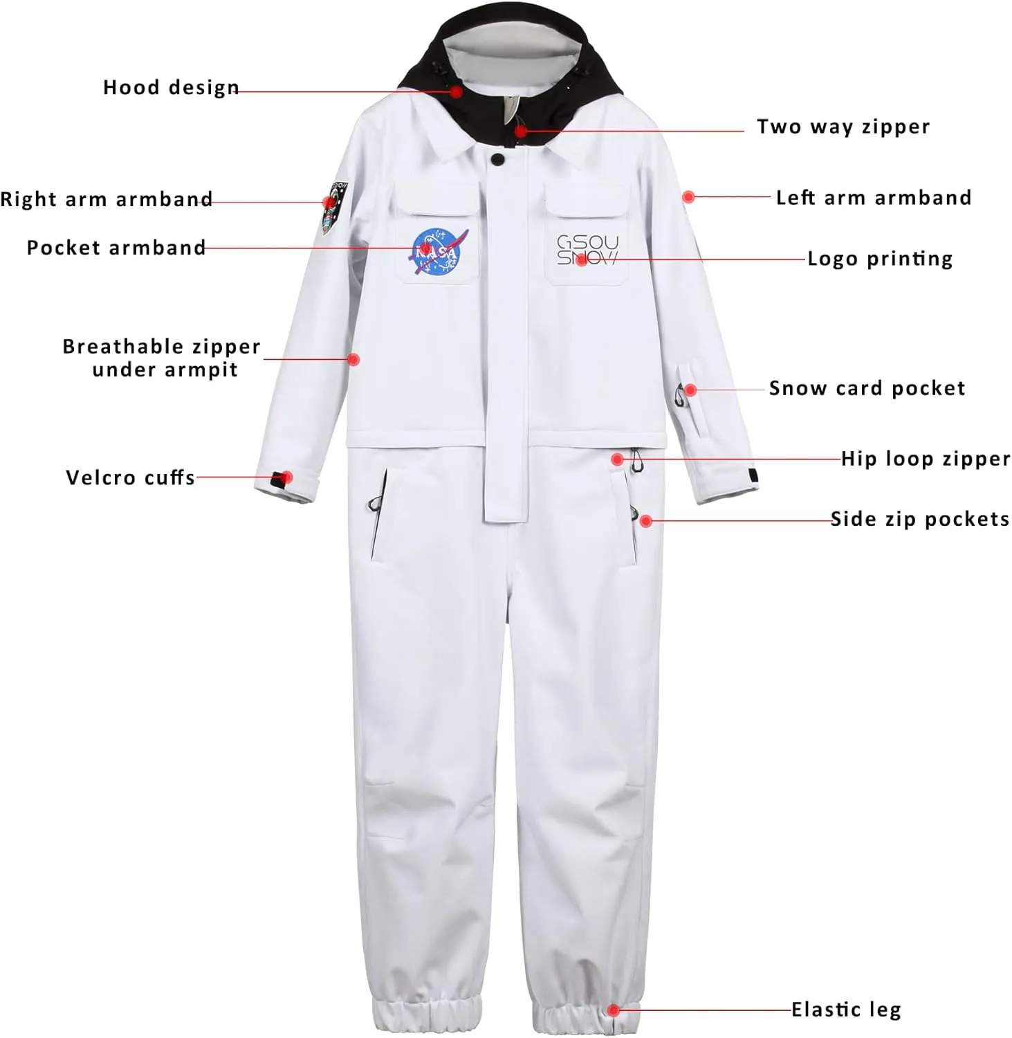 GSOU SNOW Ski Suit Kids Snowsuit One Piece Boys Girls Snowboard Suit Ski Jumpsuits Coveralls Waterproof Windproof