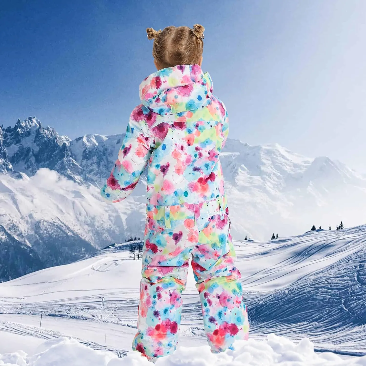 GSOU SNOW Ski Suit Kids Snowsuit One Piece Boys Girls Snowboard Suit Ski Jumpsuits Coveralls Waterproof Windproof
