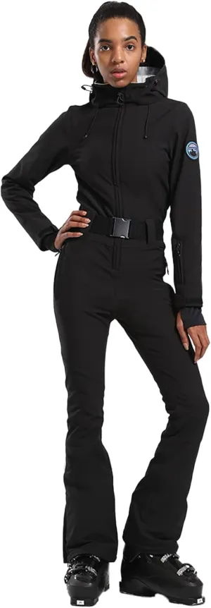 GSOU SNOW Ski Suit Women One Piece Jumpsuit Snowsuit adult Slim Winter Waterproof Windproof Outdoor Sports Warm