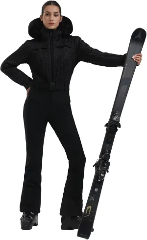 GSOU SNOW Ski Suit Women One Piece Jumpsuit Snowsuit adult Slim Winter Waterproof Windproof Outdoor Sports Warm