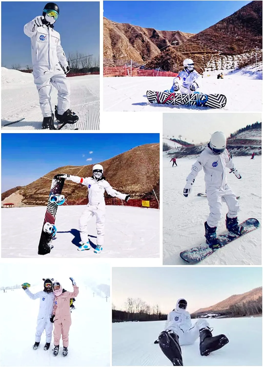 GSOU SNOW Ski Suits Women Men One Piece Snow Suits Waterproof Windproof Men Snowsuit Insulated Ski Jumpsuit for Snow Sports