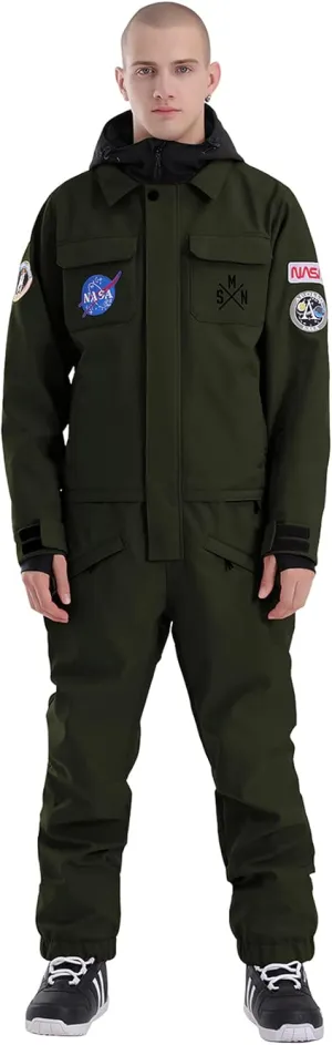 GSOU SNOW Ski Suits Women Men One Piece Snow Suits Waterproof Windproof Men Snowsuit Insulated Ski Jumpsuit for Snow Sports