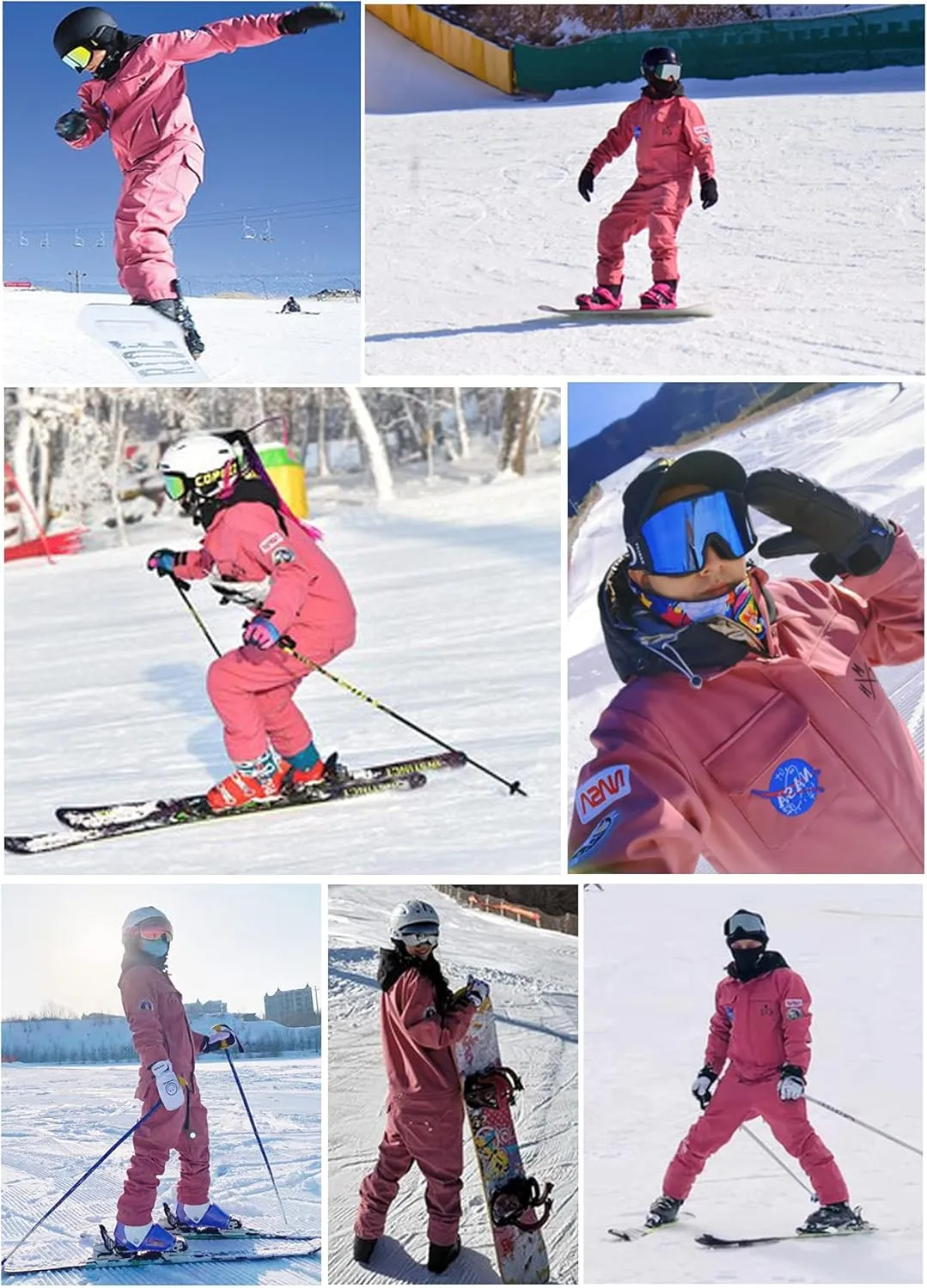 GSOU SNOW Ski Suits Women Men One Piece Snow Suits Waterproof Windproof Men Snowsuit Insulated Ski Jumpsuit for Snow Sports
