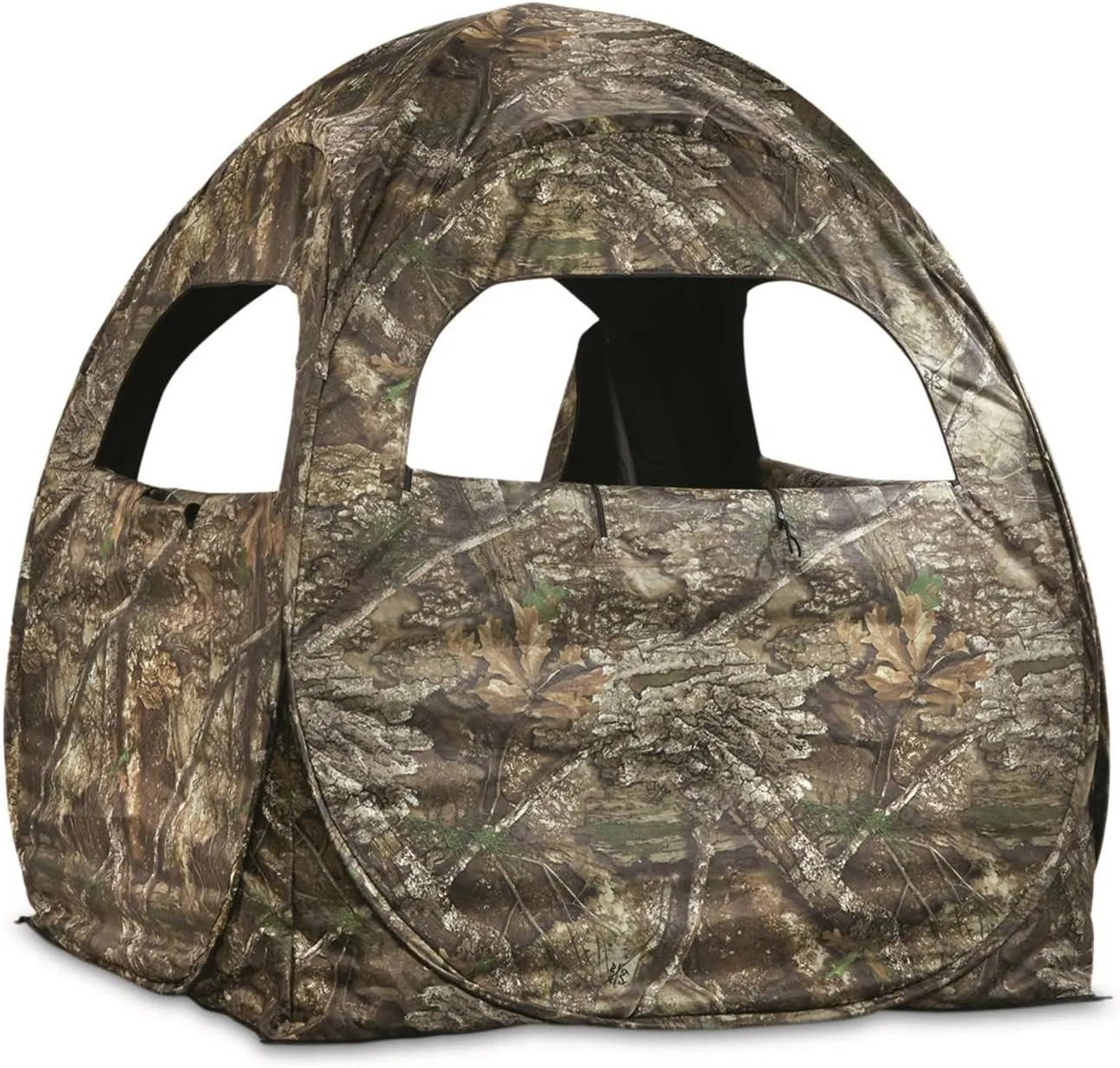 Guide Gear HuntRite Deluxe 4-Panel Spring Steel Hunting Blind; 2 Person Ground Tent for Deer and Turkey Season