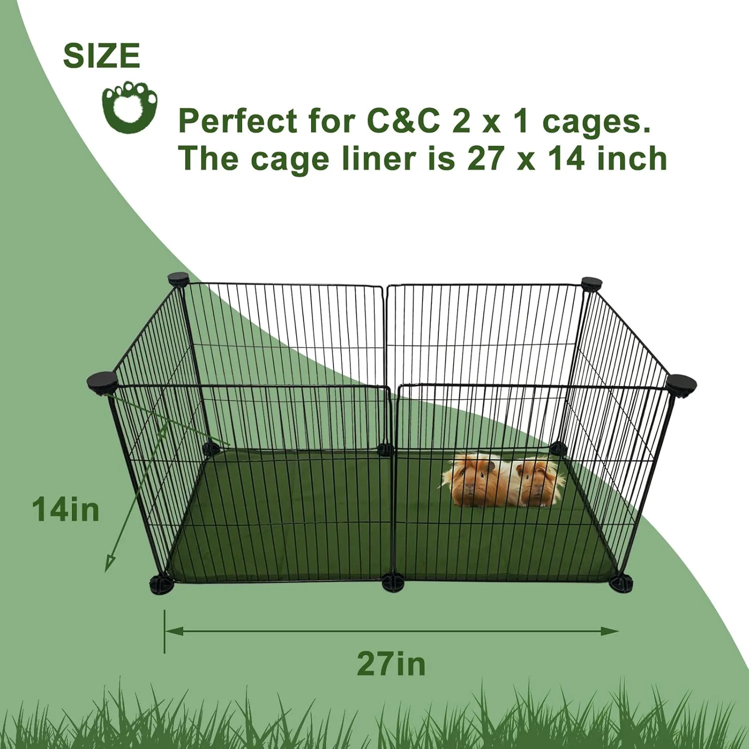 Guinea Pig Bedding Fleece Cage Liner C&C 2x1,Guinea Pig Fleece Blanket Cage Liner 14x28 (c&c 2x1 (2PCS))