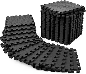Gym Floor Set - 18 - piece Interlocking EVA Soft Foam Floor Mat for Home Fitness - Soft, Non - slip, Waterproof, and Easy to Clean. Ideal for Home Gym Workouts, Bedrooms, Living Rooms, and Outdoor Use