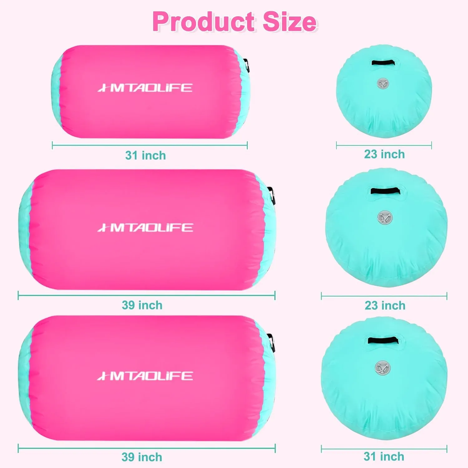 Gymnastics Air Roller Air Barrel, Inflatable Tumble Roller Mat, Air Roller Gymnastics Barrel Kids Back Somersault Backbend Trainer for Yoga Training Cheerleading Home Use