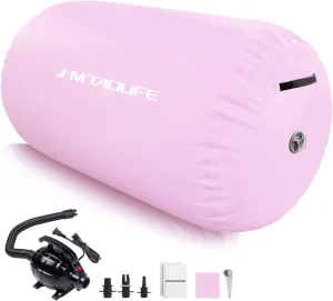 Gymnastics Air Roller Air Barrel, Inflatable Tumble Roller Mat, Air Roller Gymnastics Barrel Kids Back Somersault Backbend Trainer for Yoga Training Cheerleading Home Use