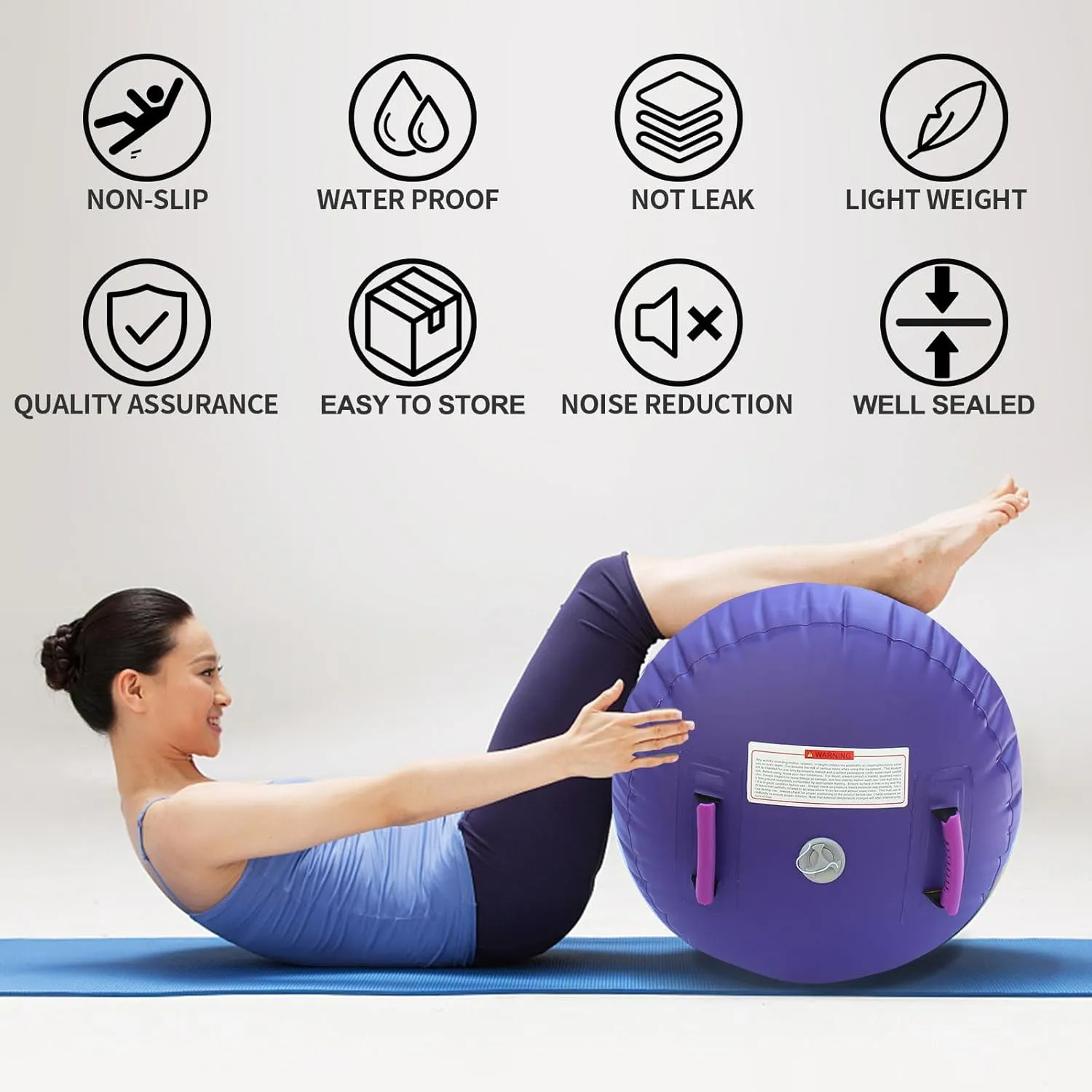 Gymnastics Air Roller Air Barrel Inflatable Tumbling Mat, Tumble Track Backhandspring Mat Gymnastic Equipment with Pump for Yoga Training Cheerleading Home Use