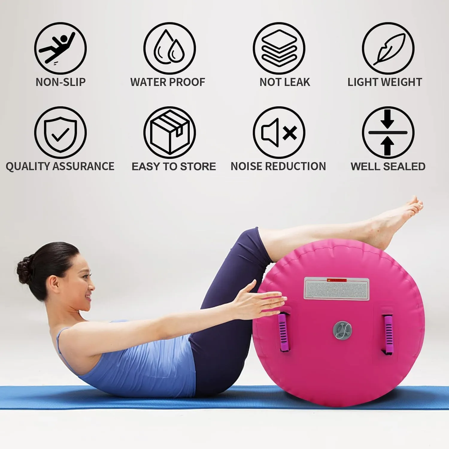 Gymnastics Air Roller Air Barrel Inflatable Tumbling Mat, Tumble Track Backhandspring Mat Gymnastic Equipment with Pump for Yoga Training Cheerleading Home Use