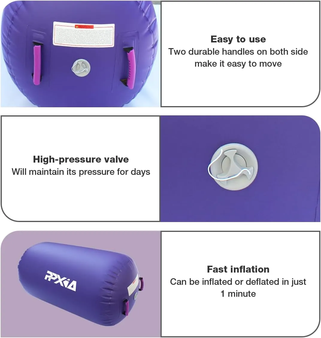 Gymnastics Air Roller Air Barrel Inflatable Tumbling Mat, Tumble Track Backhandspring Mat Gymnastic Equipment with Pump for Yoga Training Cheerleading Home Use