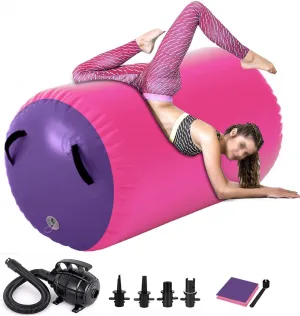 Gymnastics Air Roller Air Barrel Inflatable Tumbling Mat,Back Handspring Training Mats For Home Use, Gym Training, Cheerleading With Electric Pump