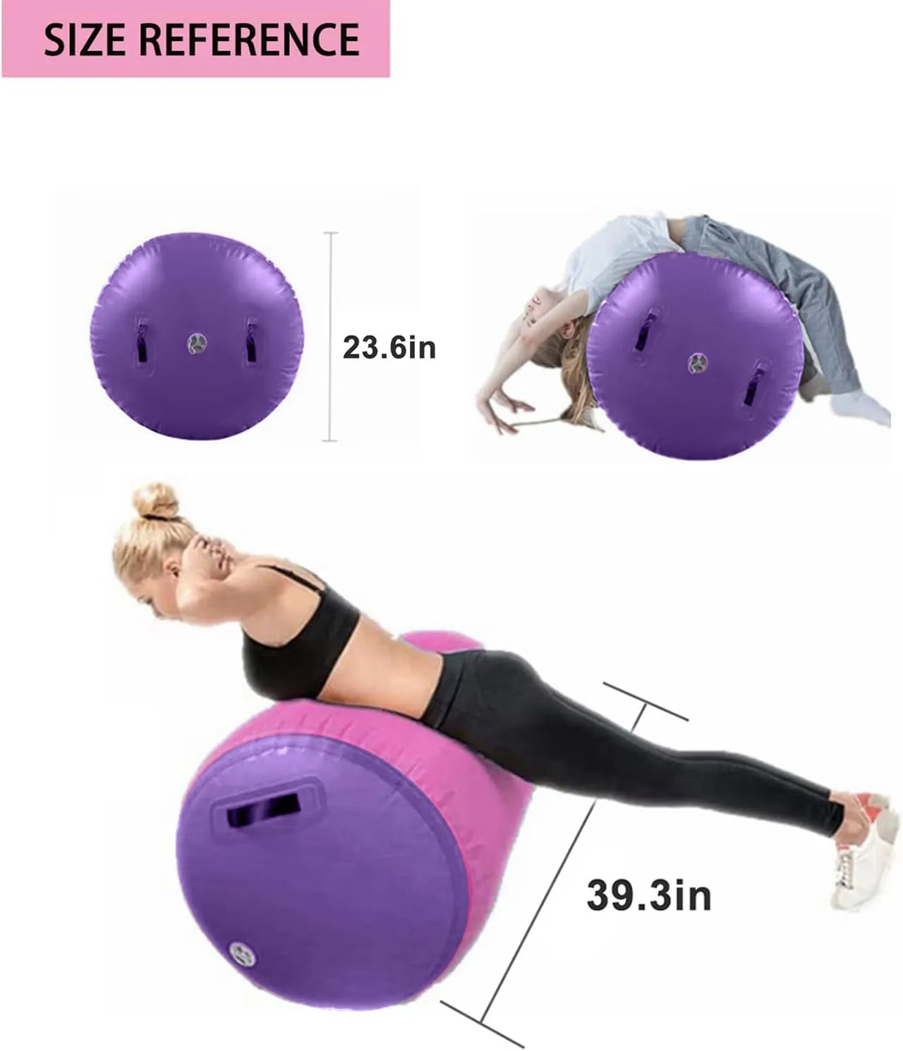Gymnastics Air Roller Air Barrel Inflatable Tumbling Mat,Back Handspring Training Mats For Home Use, Gym Training, Cheerleading With Electric Pump